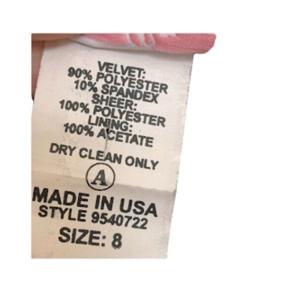 La Princess Black Velvet Party Holiday Girls Dress Size 8 Flawed - Picture 6 of 6